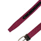 Men Fuchsia Glitter Silver Metal Buckle Belt