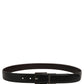 Black Classic Leather Silver Tone Buckle Belt