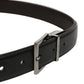 Black Classic Leather Silver Tone Buckle Belt
