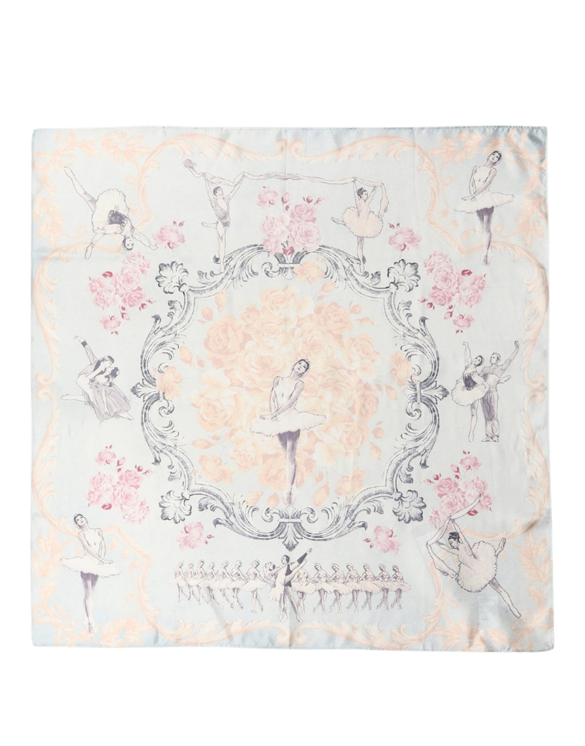 Men Multicolor Ballerina Floral Foulard Scarf