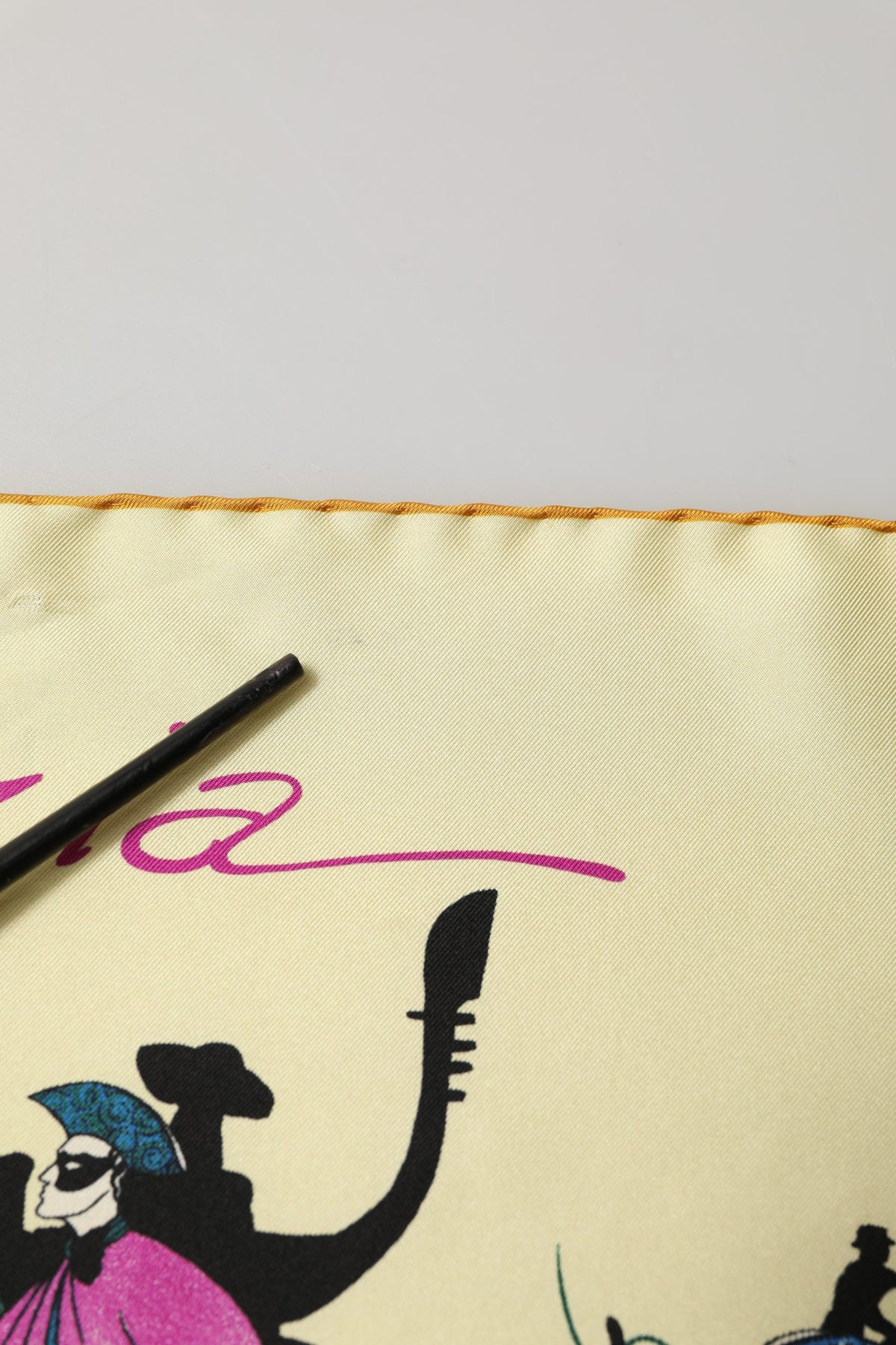 Cream Venezia Silk Twill Square Foulard Scarf