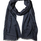 Dark Blue Modal Frayed Edge Lace Stole Scarf