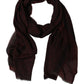 Dark Red Modal Frayed Edge Lace Stole Scarf