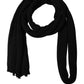 Men Black Wool Knitted Skinny Foulard Scarf