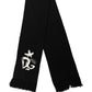Black Cashmere Knitted Fringed Foulard Scarf