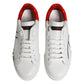 White Red Leather Logo Portofino Sneakers Shoes