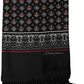 Black Silk Crown Fringed Neck Shawl Scarf
