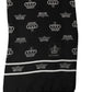 Black Silk Crown Fringed Neck Shawl Scarf