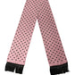 Pink Polka Dot Silk Fringed Lace Stole Scarf