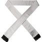 Light Gray Satin Silk Fringed Lace Stole Scarf