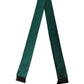 Men Green Satin Silk Fringed Lace Stole