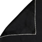 Men Black Silk Pocket Square Foulard Scarf