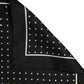 Black Polka Dot Pocket Square Foulard Scarf