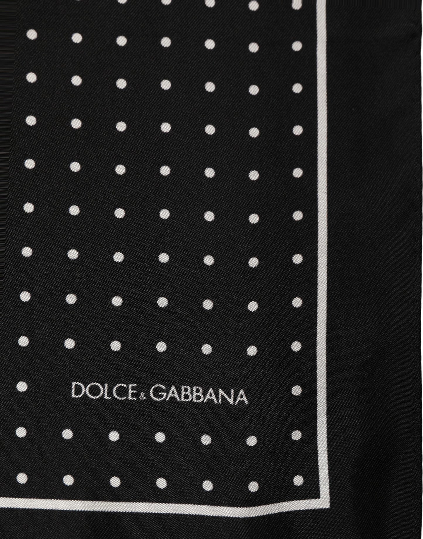 Black Polka Dot Pocket Square Foulard Scarf