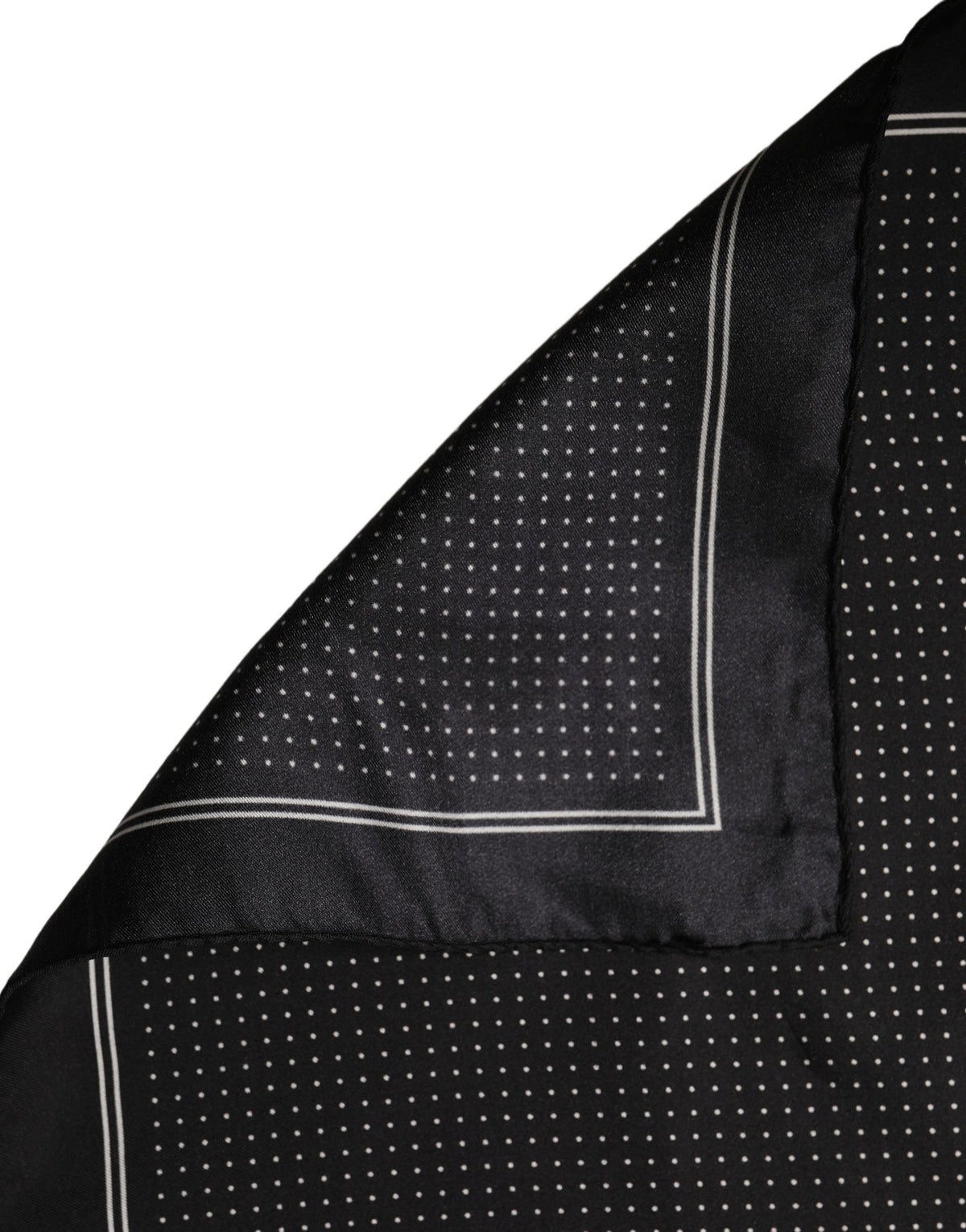 Black Polka Dot Pocket Square Foulard Scarf