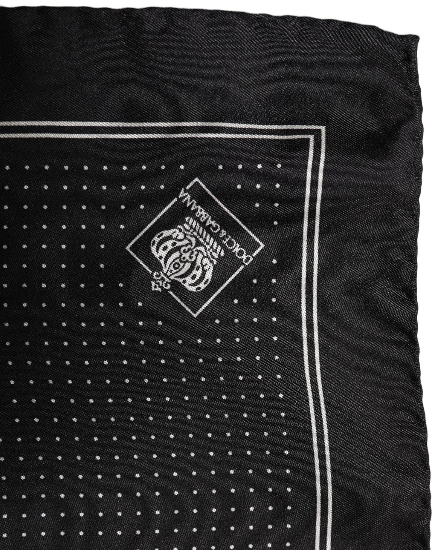 Black Polka Dot Pocket Square Foulard Scarf