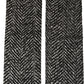 Black White Herringbone Tweed Shawl Scarf