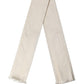 Men Cream Satin Silk Fringed Neck Shawl Scarf