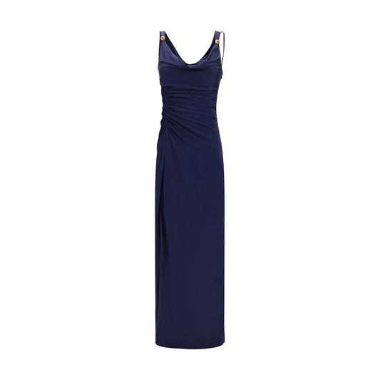 Blue Viscose Casual Dress