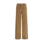 Brown Cotton Casual Pants