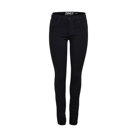 Black Viscose Skinny Jeans