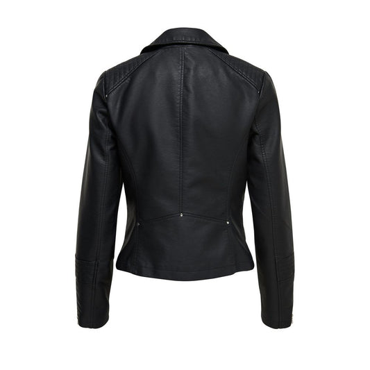 Black Viscose Biker Jacket