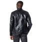 Black Artificial Leather Leather Jacket