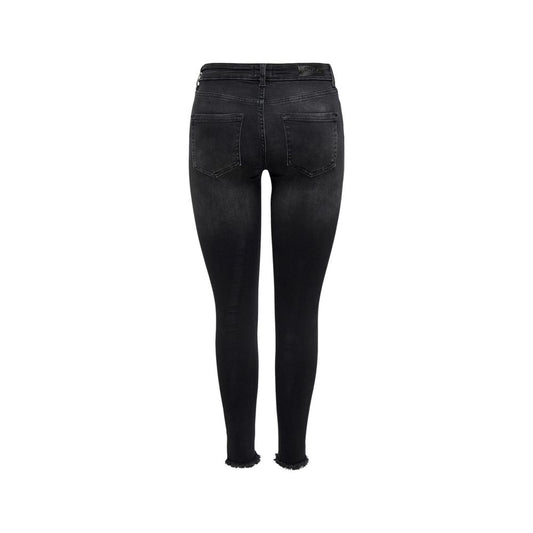 Black Cotton Skinny Jeans