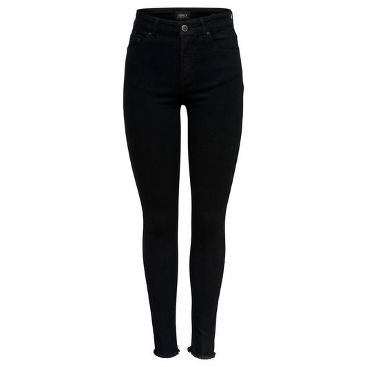 Black Cotton Skinny Jeans