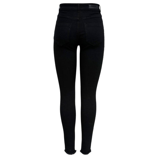 Black Cotton Skinny Jeans
