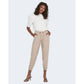 Beige Viscose Casual Pants