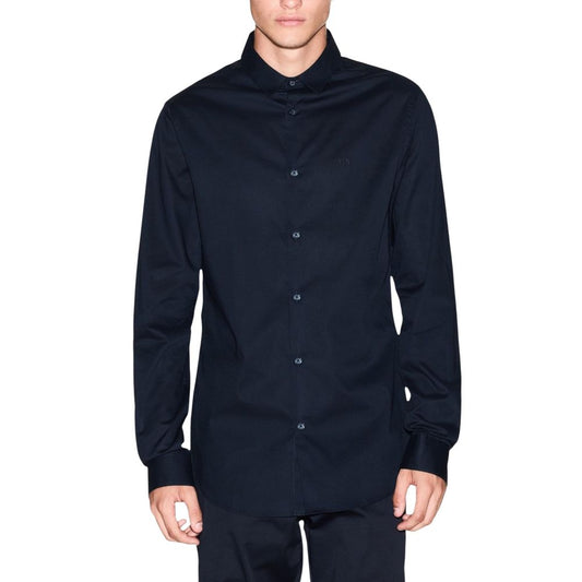 Blue Cotton Dress Shirt