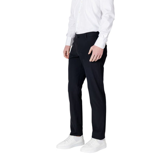 Black Cotton Casual Pants