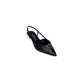 Black Polyester High Heel Pumps