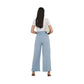 Blue Viscose Casual Pants