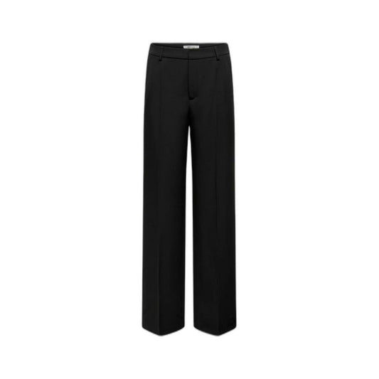 Black Polyester Casual Pants