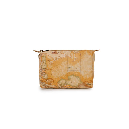 Beige Polyester Clutch Bag