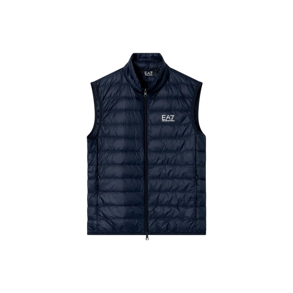 Blue Polyamide Sleeveless Jacket
