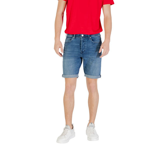 Blue Cotton Bermuda Shorts