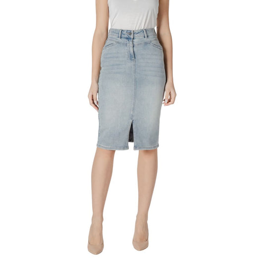 Blue Cotton Long Skirt