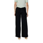 Black Polyester Casual Pants