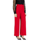 Red Polyester Casual Pants