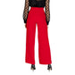 Red Polyester Casual Pants