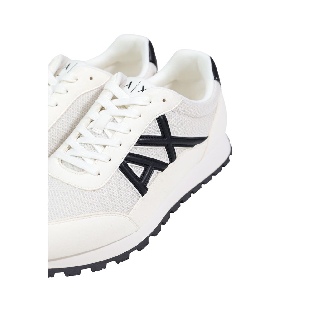 Black And White Polyester Athletic Sneakers