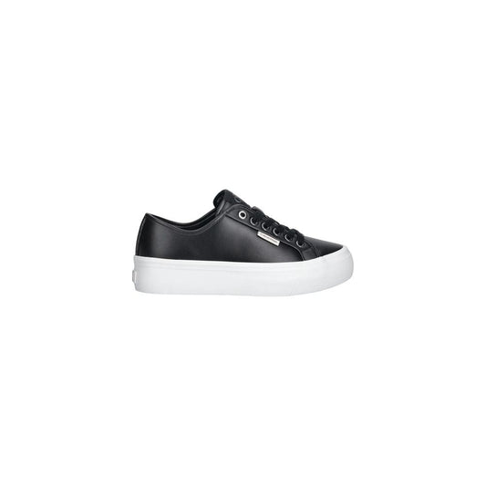 Black Leather Low Top Sneakers