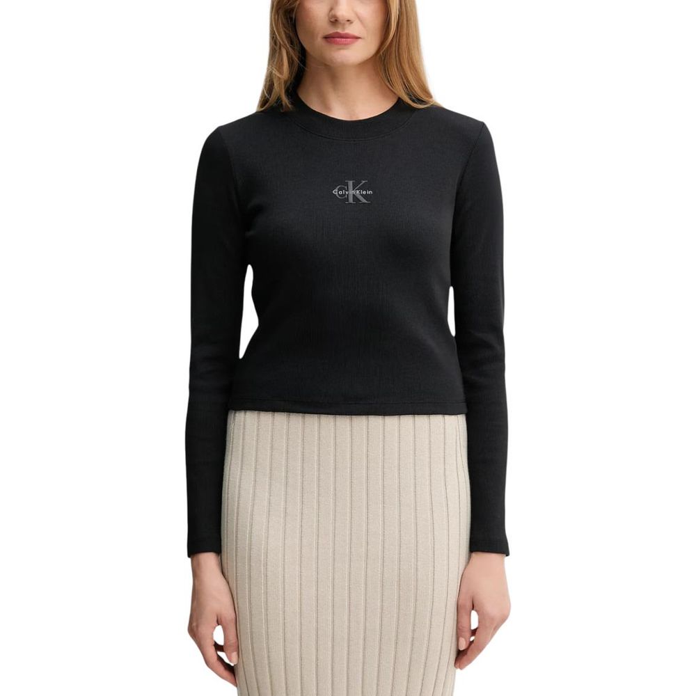 Black Cotton Long Sleeve T-Shirt