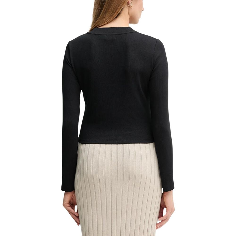 Black Cotton Long Sleeve T-Shirt