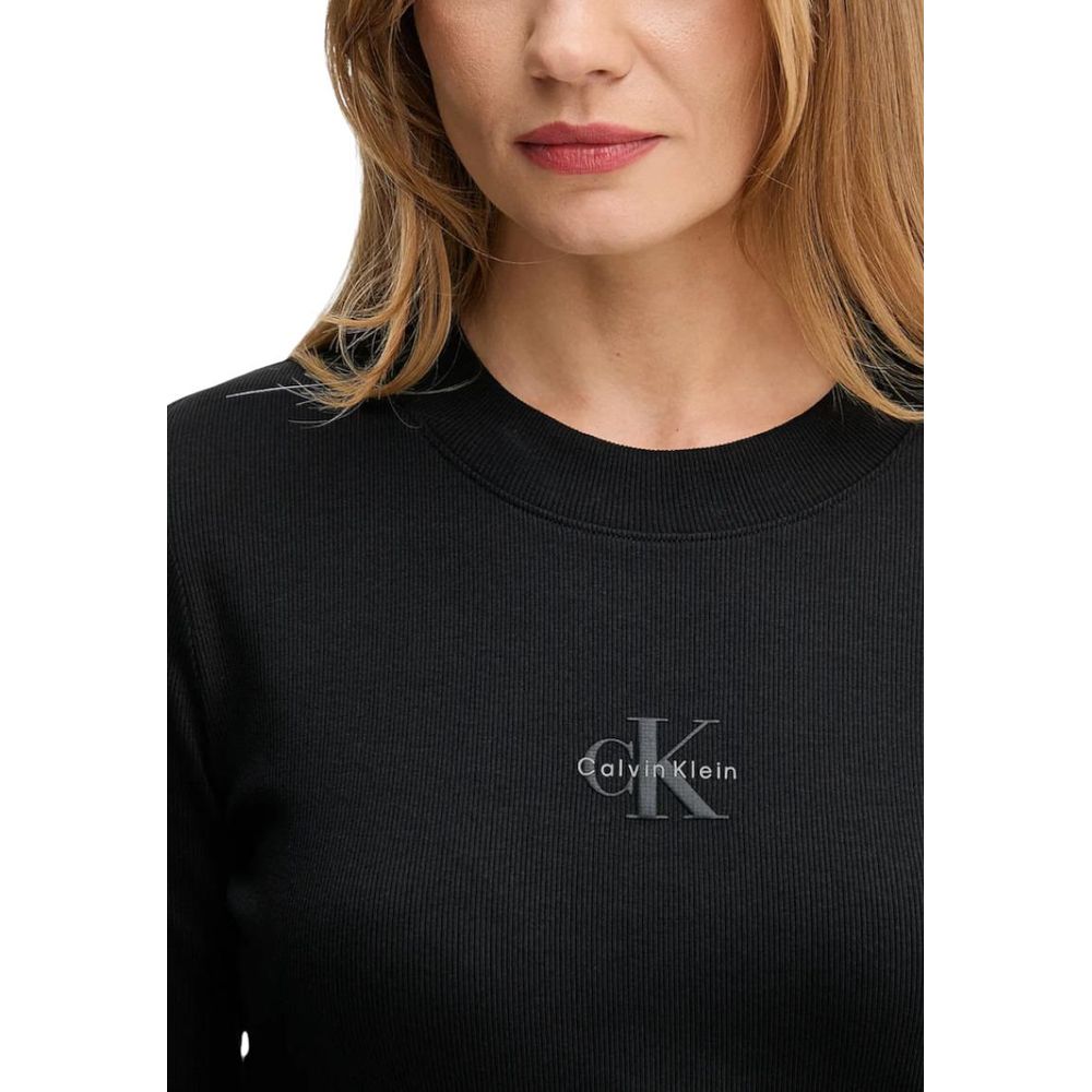 Black Cotton Long Sleeve T-Shirt