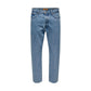 Light Blue Cotton Relaxed Fit Jeans