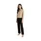 Beige Polyester Leather Jacket